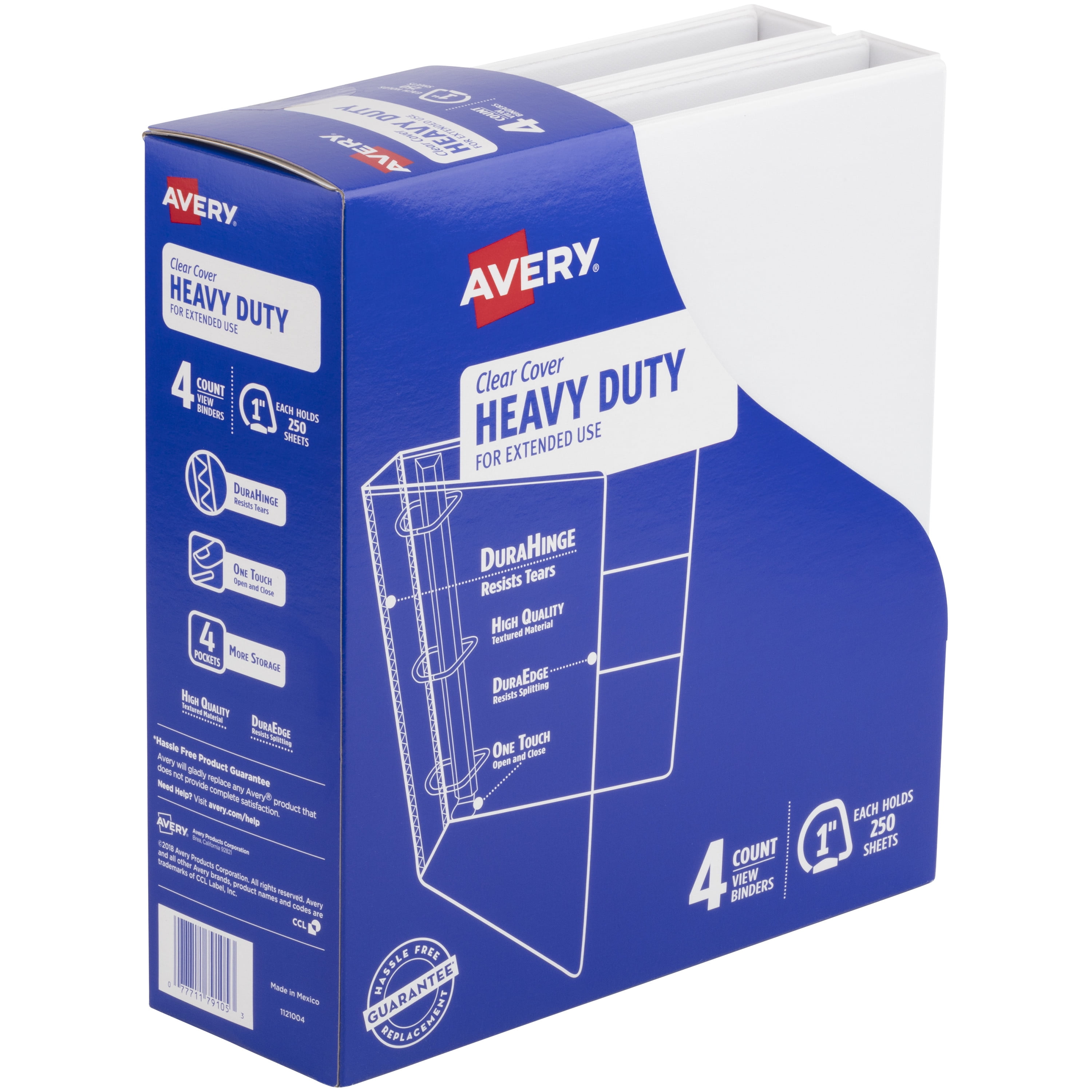 4-Pack Avery Heavy-Duty View Binders w/ 1 Slant Rings White $6.65 $1.66 each Free Shipping w/ Walmart or on $35
