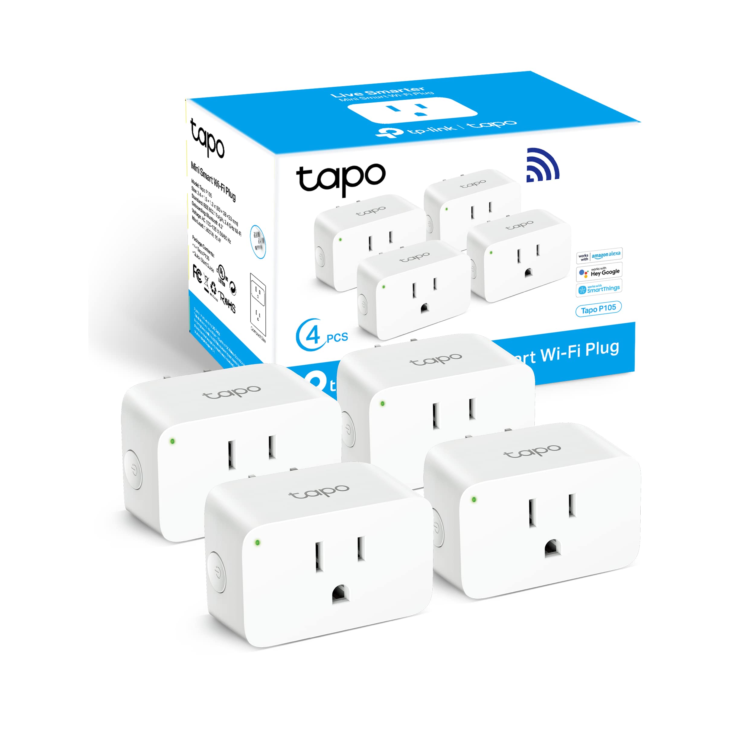 4-Pack TP-Link Tapo Mini 15A Smart Wi-Fi Plug $19.99 $5 each Free Shipping w/ Prime or on $35