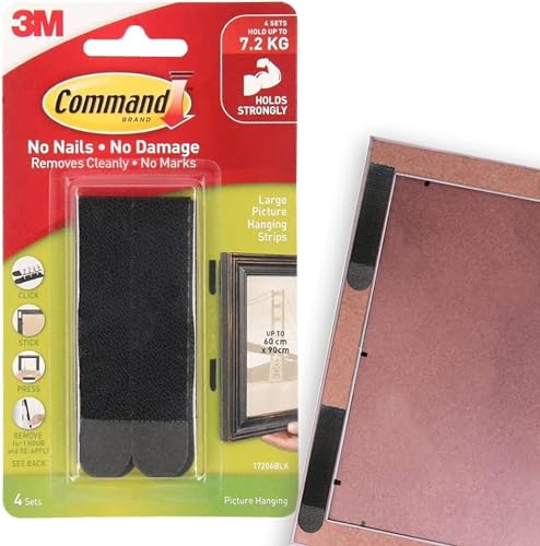 4-Pairs Command Picture Hanging Strips Black, Holds up to 16-Lbs $2.45 Free Store Pickup