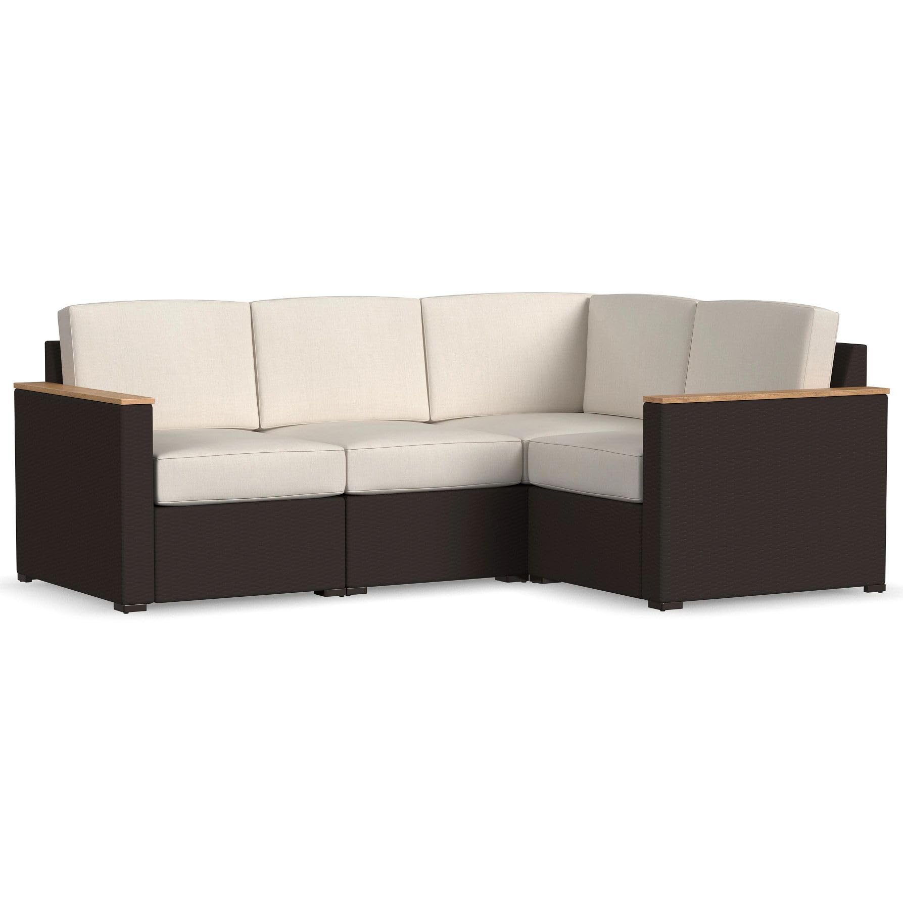 4-Piece Homestyles Palm Springs Wicker Rattan Outdoor Sectional Couch w/ Cushions $277 Free Shipping