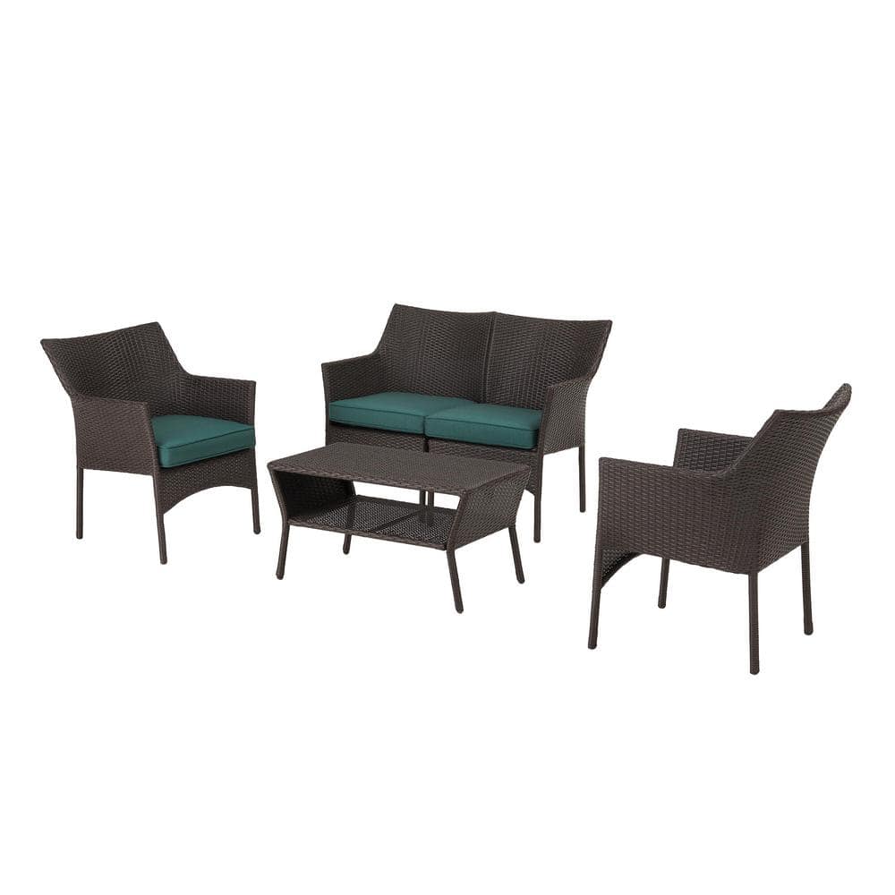 4-Piece StyleWell Terrace View Wicker Patio Conversation Set $169 Free Shipping