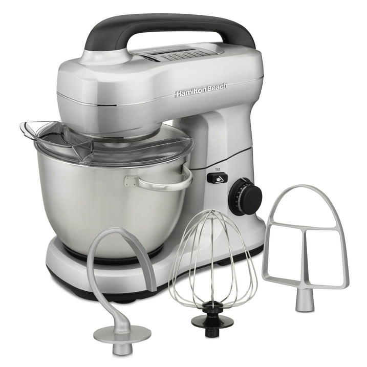 4-Quart Hamilton Beach 7 Speed Electric Stand Mixer w/ Attachments Splash Guard Silver $69.14 Free Shipping
