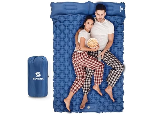 4 Santina Ultralight Inflatable Camping Mattress Pad w/ Foot Pump King $28.77 Free Shipping w/ Prime