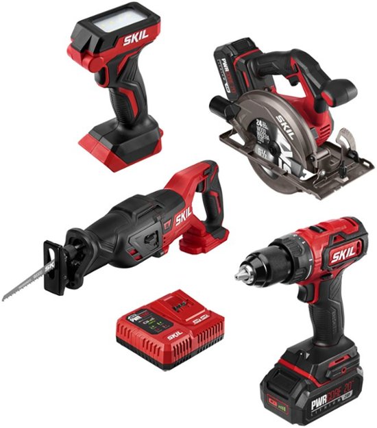 4-Tool Skil Power Core 20V Set Drill Driver, Reciprocating Saw, Circular Saw LED Light $300 Free Shipping