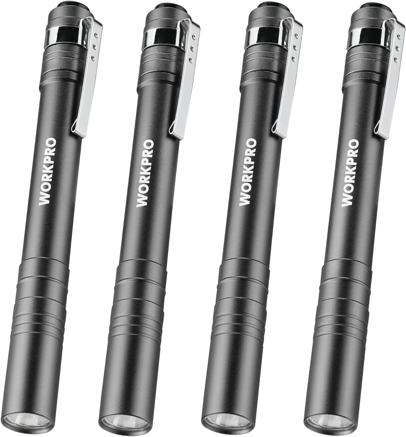 4-pack WORKPRO LED Aluminum Pen Flashlight Set Various $9