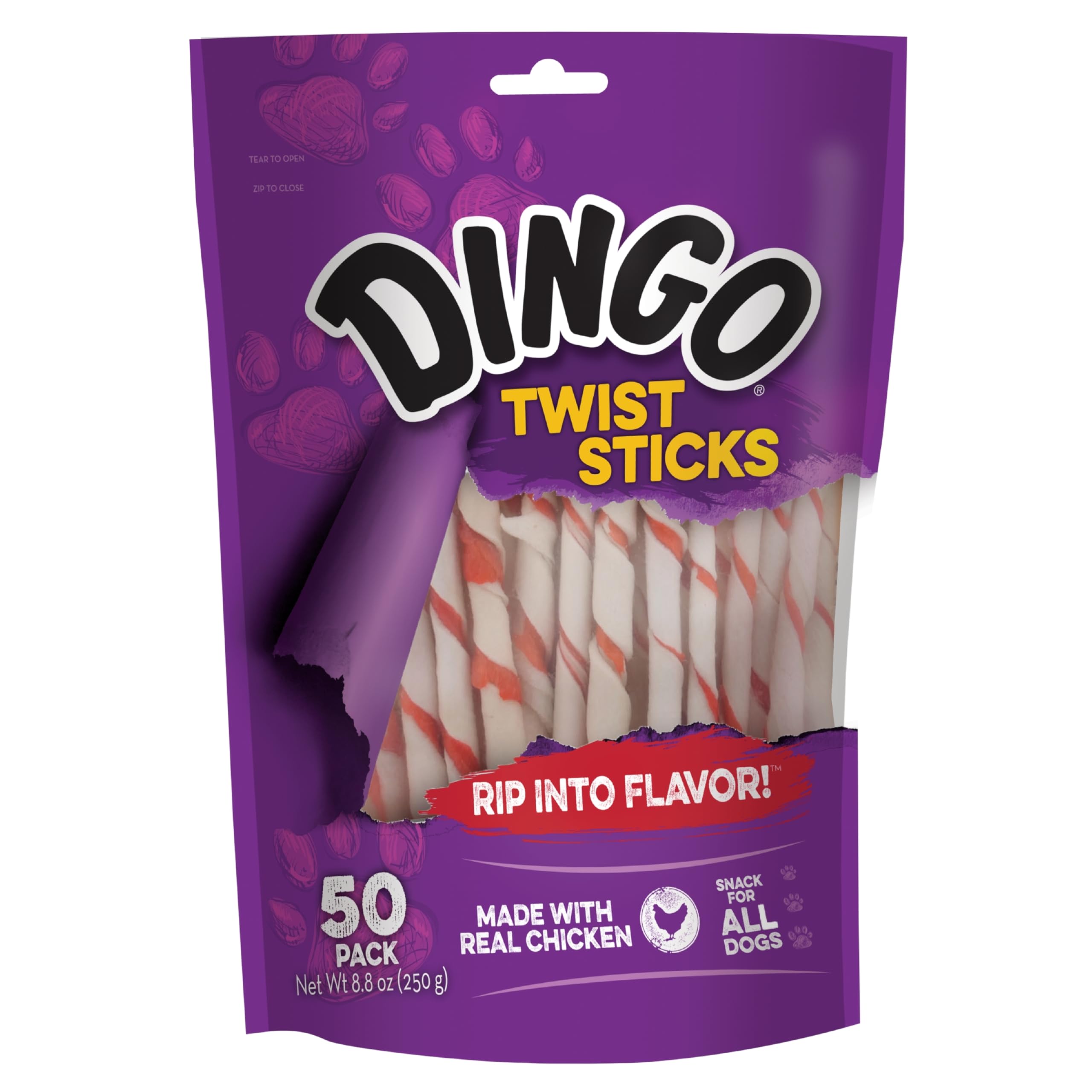 50-Count Dingo Twist Sticks Rawhide Chews Real Chicken $3.80 w/ S S Free Shipping w/ Prime or on $35