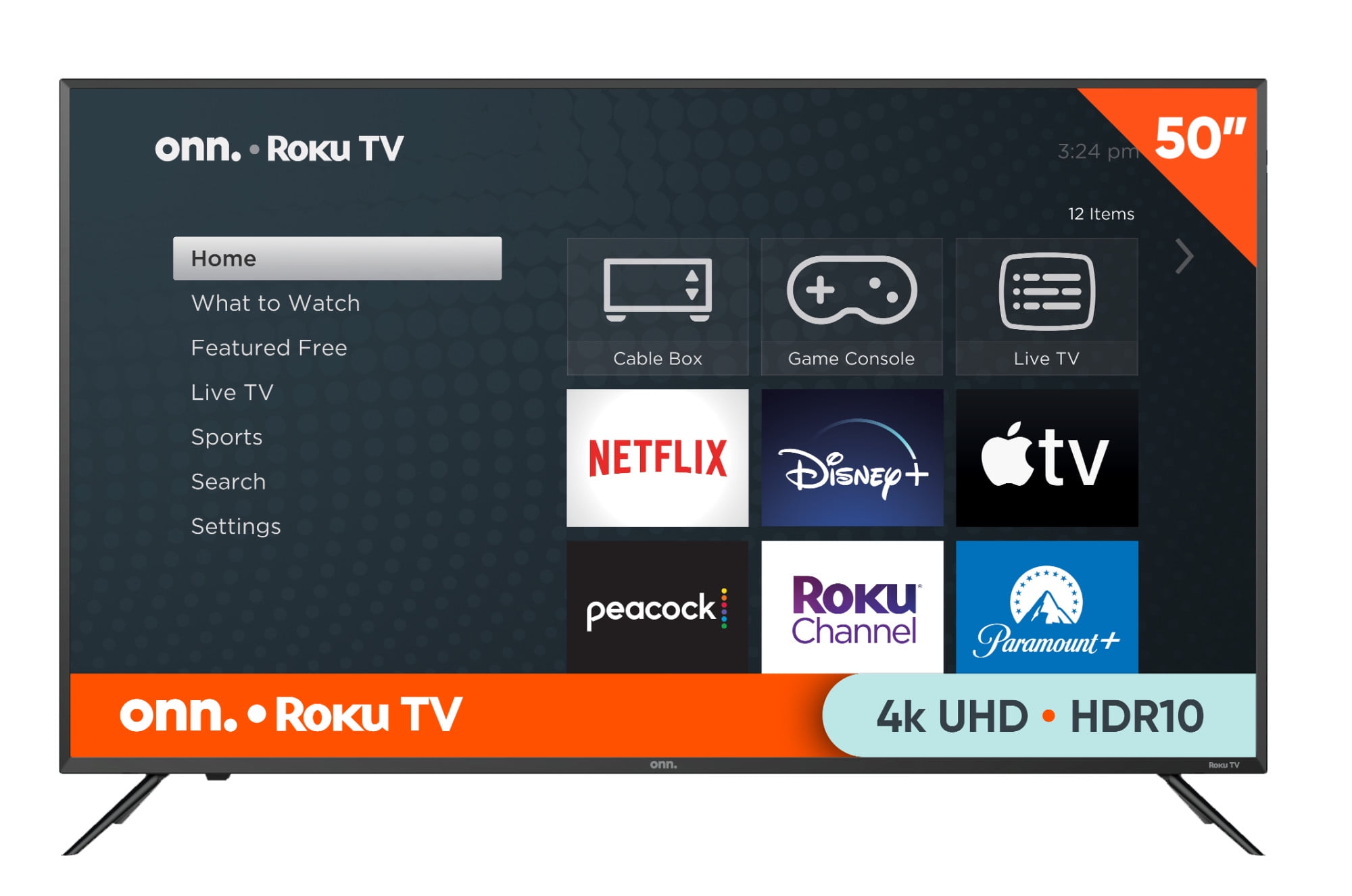 50 onn. 4K UHD LED HDR Roku Smart TV $198 Free Shipping
