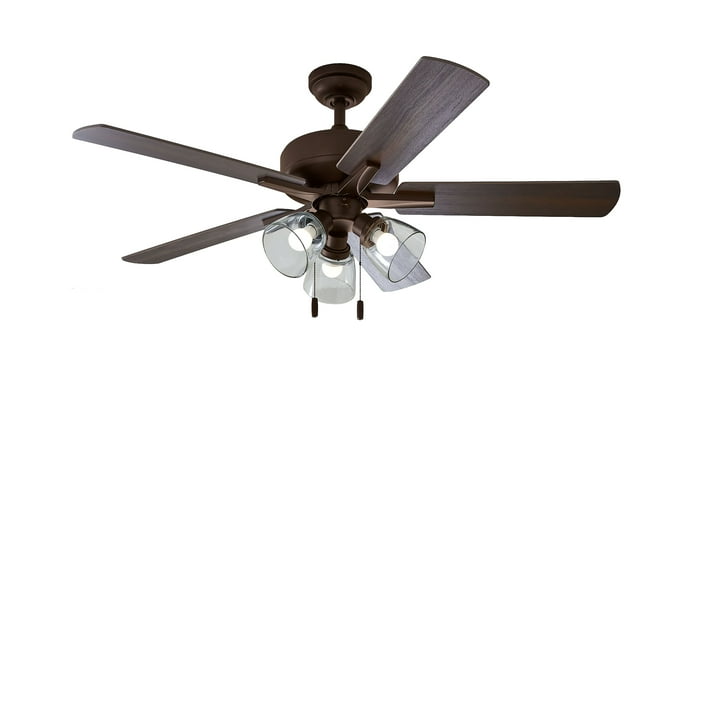 52 Better Homes Gardens Coastal Ceiling Fan w/ 5 Reversible Blade 3 LED Bulbs Bronze, Satin Nickel $79 Free Shipping