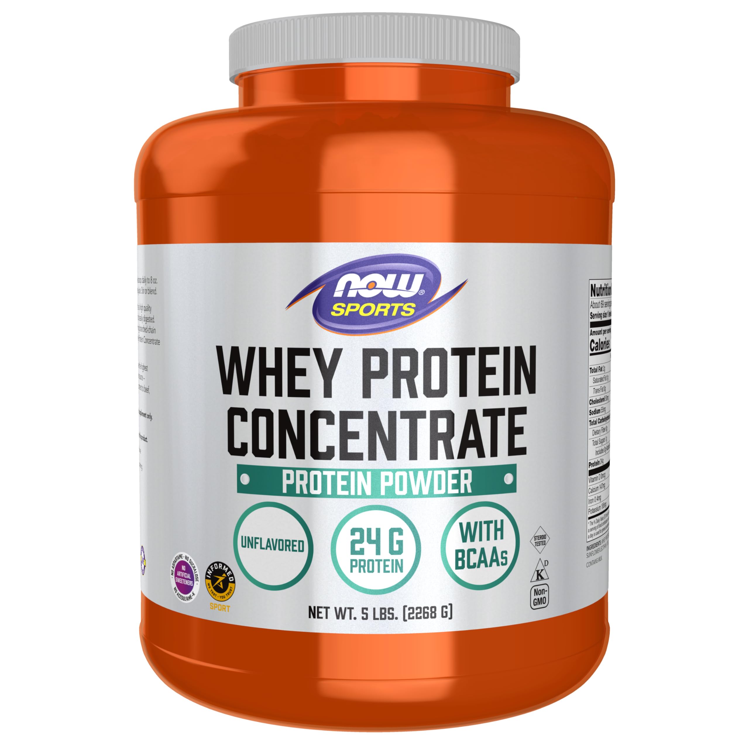 5-Lb NOW Sports Nutrition Whey Protein Concentrate Powder Unflavored $37.95 w/ S S Free Shipping