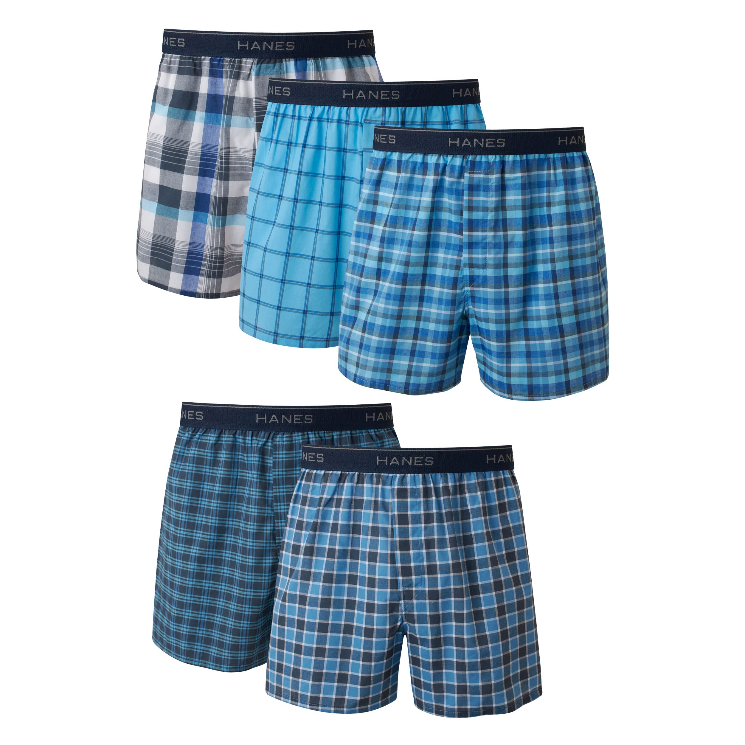 5-Pack Hanes Mens Tagless With Exposed Waistband Boxer Shorts Assorted colors $15 Free Shipping w/ Prime or on $35