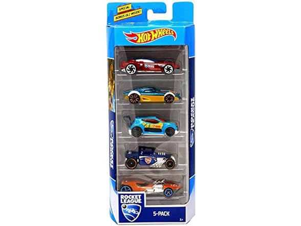 5-Pack Hot Wheels 1 64 Scale 2018 Rocket League Die Cast Car Set Gazella GT, MR11, Fast 4wd, Bone Shaker and Twin Mill I