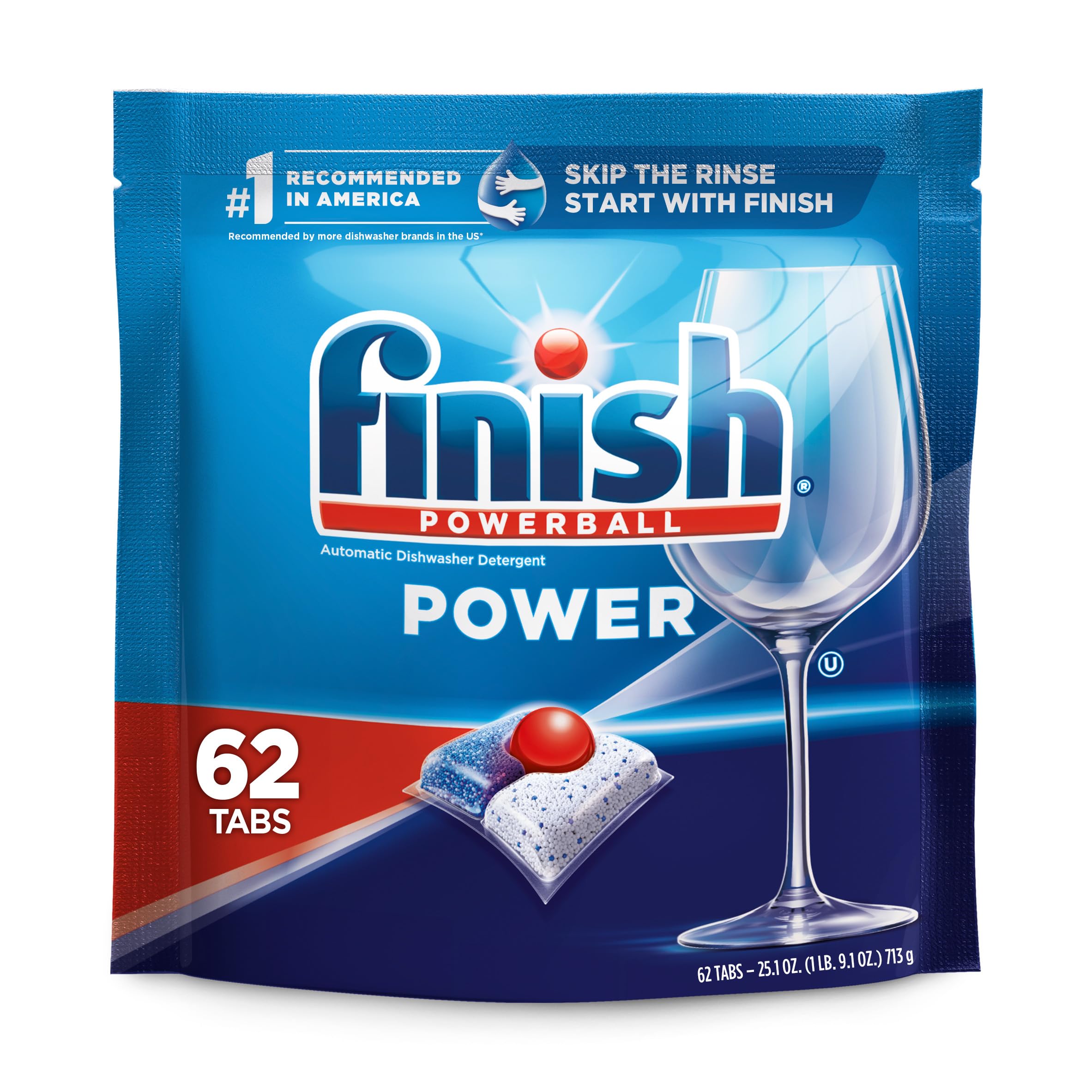 62-Count Finish Powerball Power Dishwasher Detergent Tablets $10.20 w/ S S Free Shipping w/ Prime or on $35