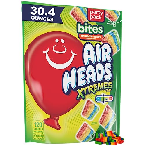 $6.39 Airheads Xtremes Bites, Rainbow Berry, Party, 30.4 OZ Stand Up Bag