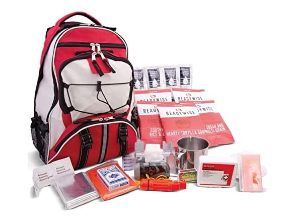 63-Piece ReadyWise Emergency Survival Backpack Red $52 Free Shipping w/ Prime