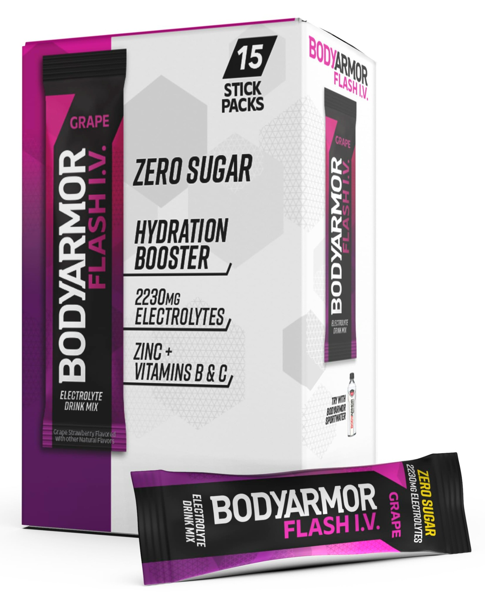 $6.69 w/ S S BODYARMOR Flash IV Electrolyte Packets, Grape 15 Count