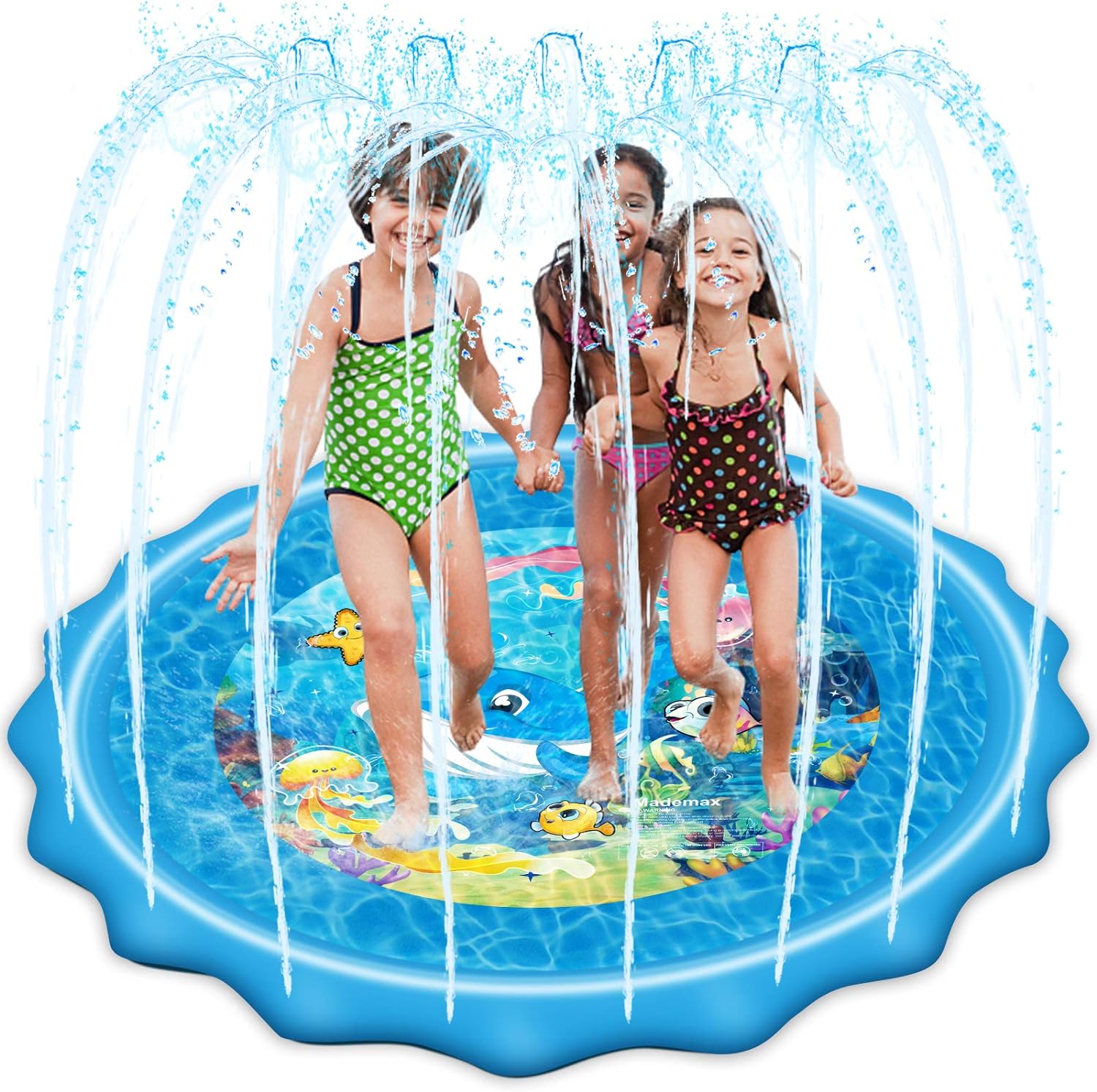 67 Mademax Inflatable Sprinkler Splash Play Mat Blue $9.50 Free Shipping w/ Prime or on $35