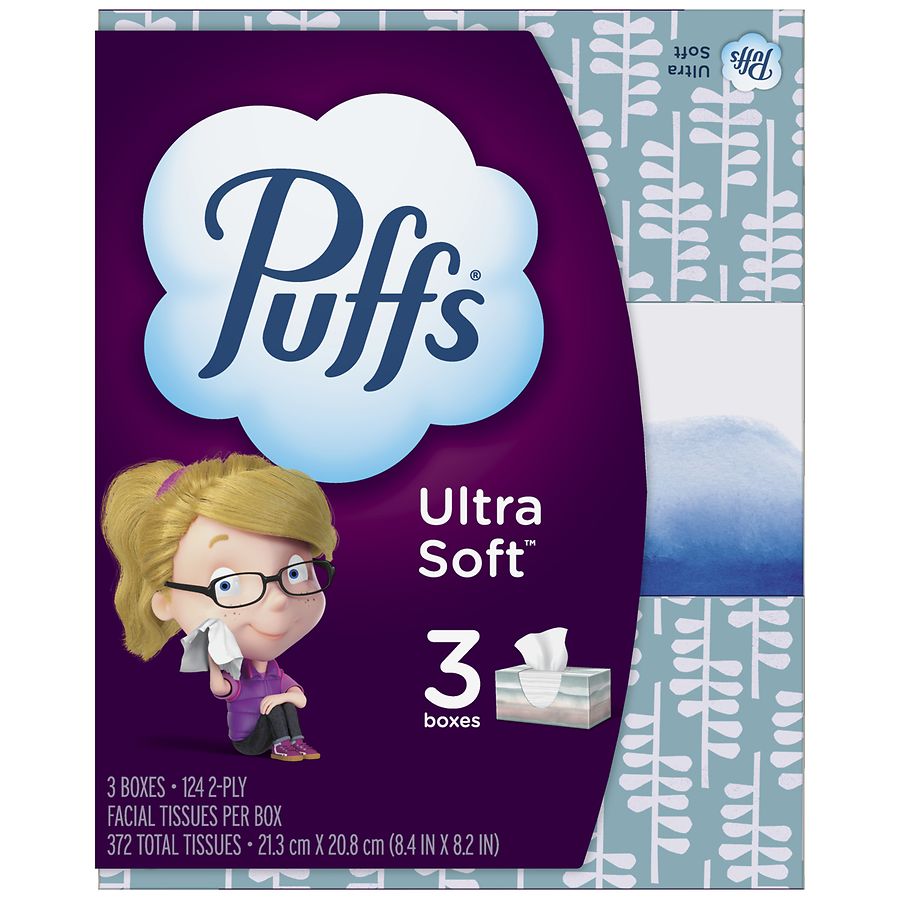 6-Pack 124-Count Puffs Ultra Soft or Puffs Plus Lotion Facial Tissues $4.50 More Free Store Pickup on $10