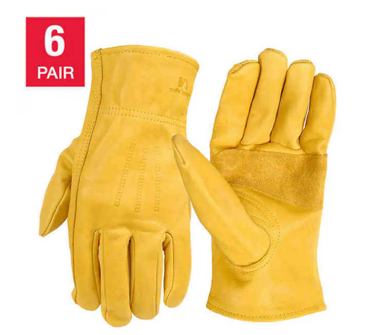 6-Pair Wells Lamont Mens Leather Work Gloves $25 F/S Costco