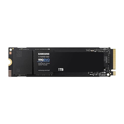 $74.99 SAMSUNG 990 EVO SSD 1TB, PCIe Gen 4x4, Gen 5x2 M.2 2280 NVMe Internal Solid State Drive
