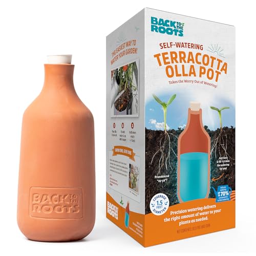 $7.99 Back to the Roots Self-Watering Terracotta Olla Pot, 700mL