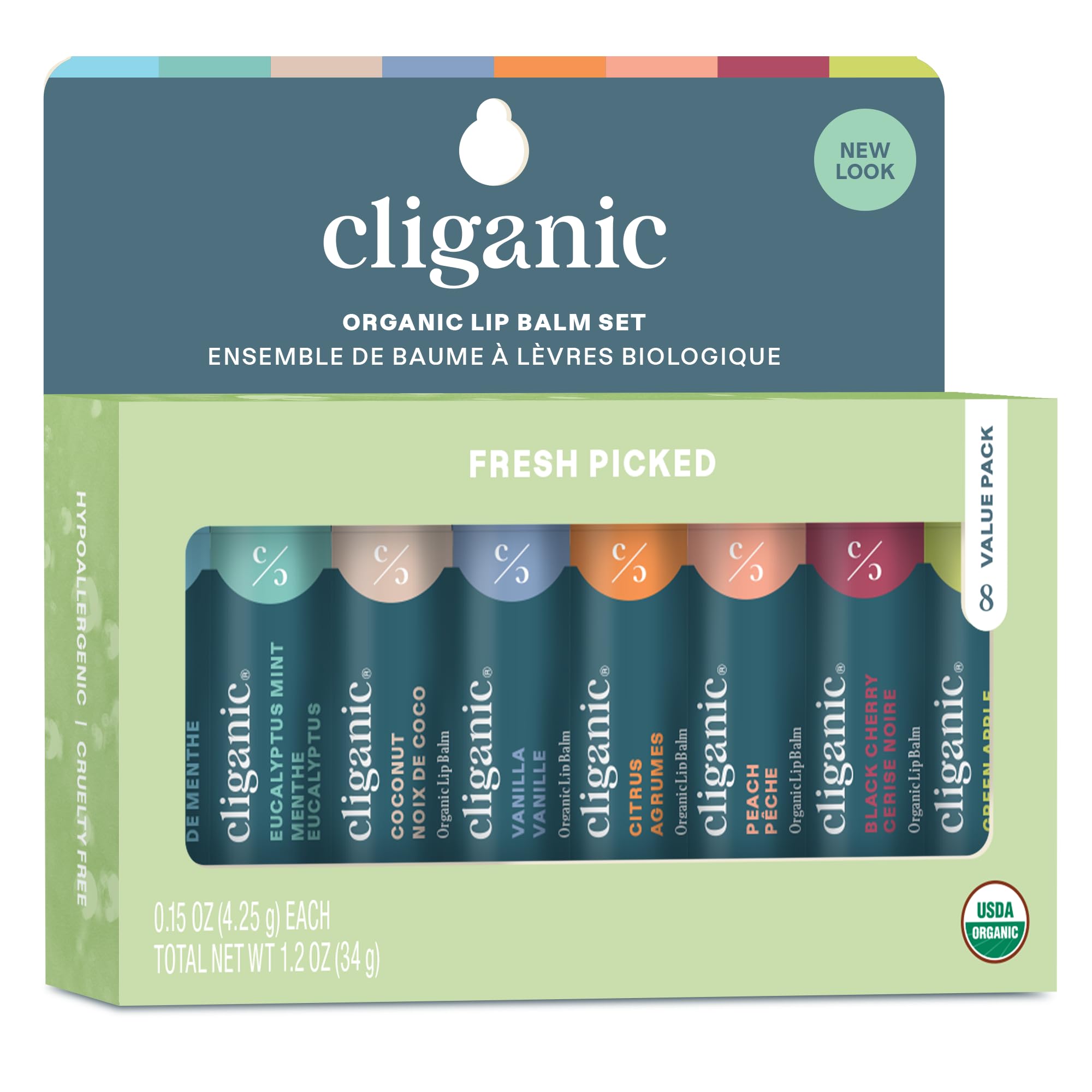 8-Pack Cliganic Organic Lip Balm Set $7 Free shipping w/ Prime or on $35