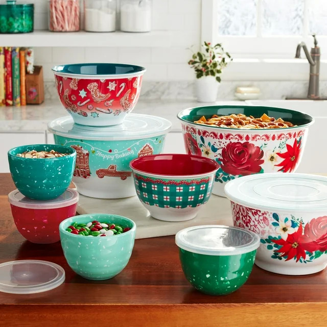 8-Piece The Pioneer Woman Melamine Mixing Bowl Set with Lids 2 Colors $19.22 Free S H w/ Walmart or $35