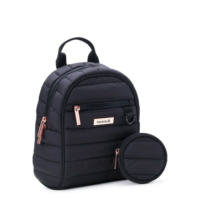 9.5 Reebok Womens Luna Quilted Mini Backpack w/ Coin Pouch Black $8 Free Shipping w/ Walmart or on $35
