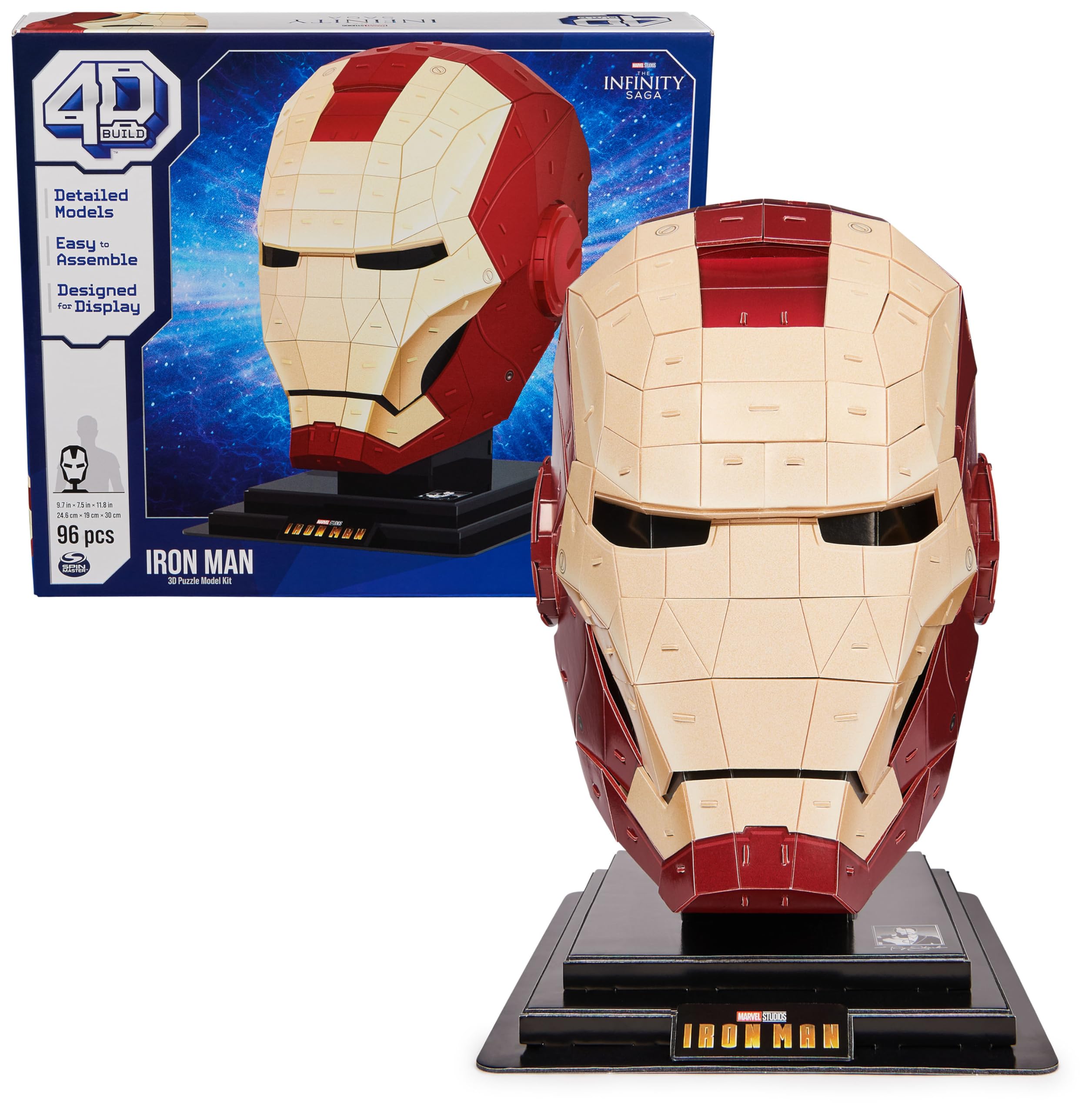 96-Piece 4D Build Marvel Iron Man Helmet 3D Puzzle Model Kit w/ Stand $9.10 Free Shipping w/ Prime or on orders over $35