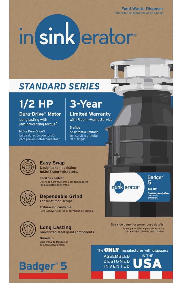 $99 - InSinkErator Badger 5 Continuous Feed Garbage Disposal 1/2 HP at Walmart