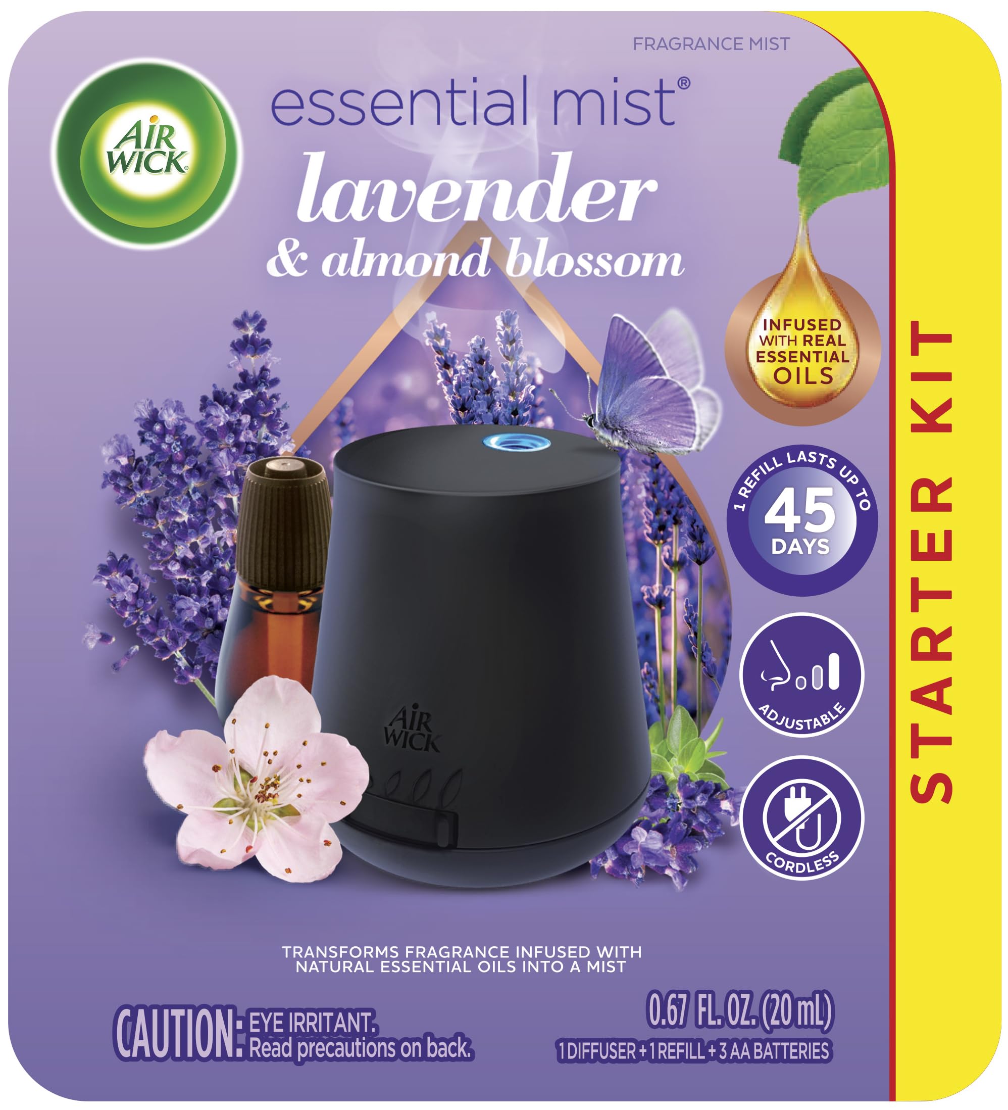 Air Wick Essential Oils Diffuser Mist Kit Lavender Almond Blossom $6 Free Shipping w/ Prime or on $35