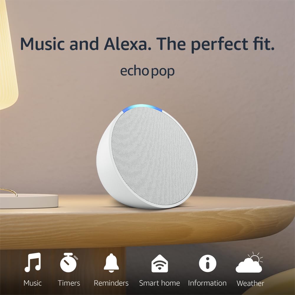 Amazon Echo Pop Full sound compact smart speaker with Alexa Glacier White - $6.99 YMMV