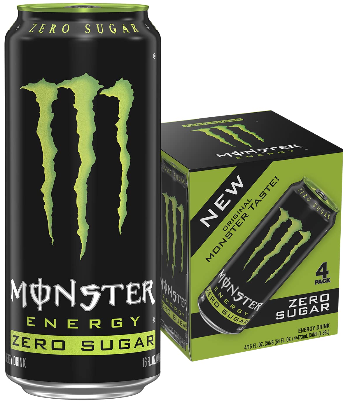 Amazon Fresh Monster Energy Zero Sugar, Low Calorie Energy Drink, 16 Ounce, 4 Pack 2 for $12 $6