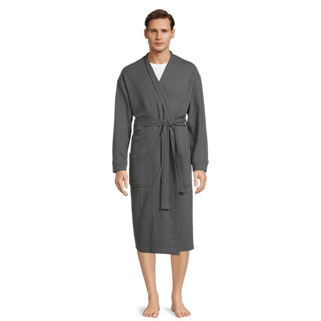 Ande Mens Belted Waffle Robe with Pockets $6.96