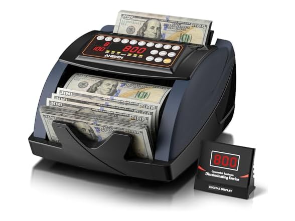 Aneken Money Counter with Value Count, UV/MG/IR Counterfeit Detection for Dollars $54.99 w/ Free Prime Ship from Woot