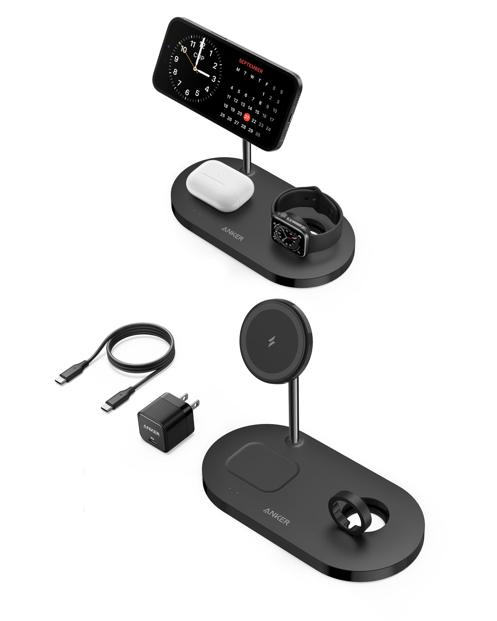 Anker 3-in-1 MagSafe Wireless Charging Station w/ 20W PD Charging Cable $40 Free Shipping