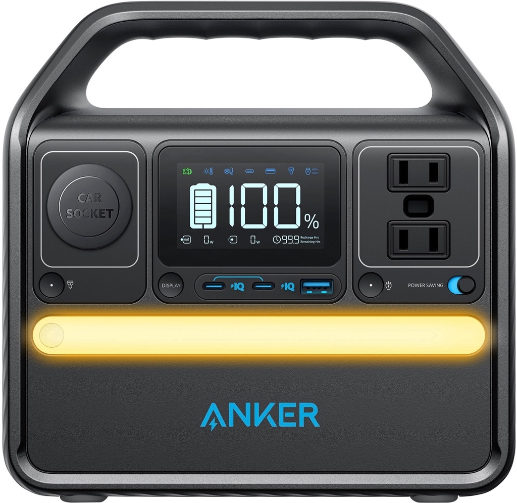 Anker SOLIX 522 Portable Power Station 299Wh Quiet Eco-friendly Battery Powered Generator for Camping, Emergency Home Ba