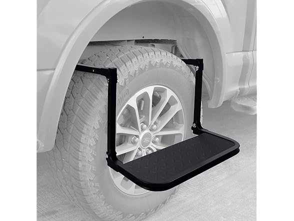Argatin Heavy Duty Folding Adjustable Tire Mounted Steps for Trucks 2 Models $40, Heavy Duty Folding Tire Mounted Table 