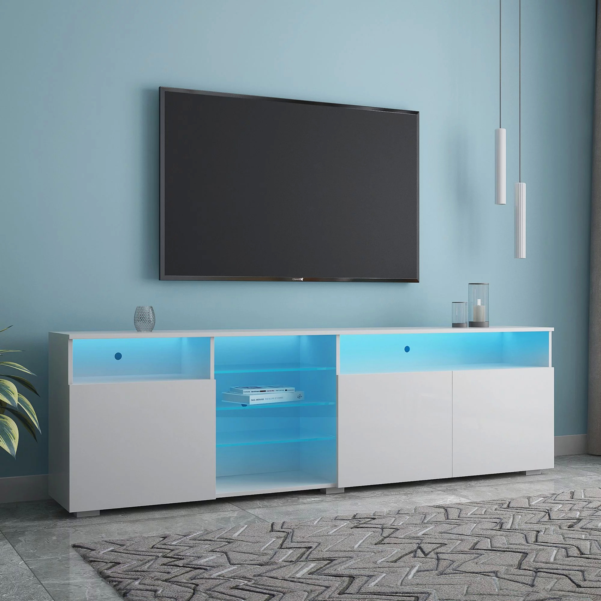 Aukfa LED TV Stand for TVs up to 90 for $127.66. Shipping is free.