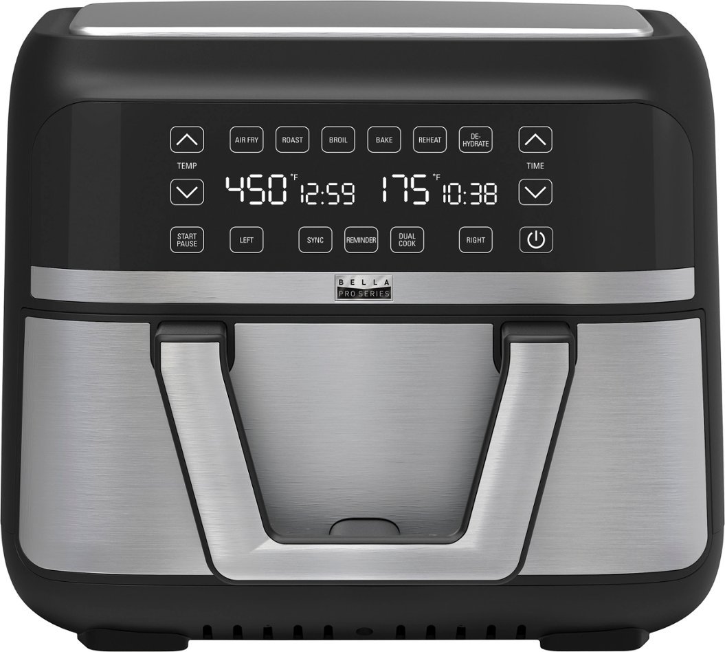 Bella Pro Series - 9-qt. Digital Air Fryer with Dual Flex Basket - Stainless Steel $69.99