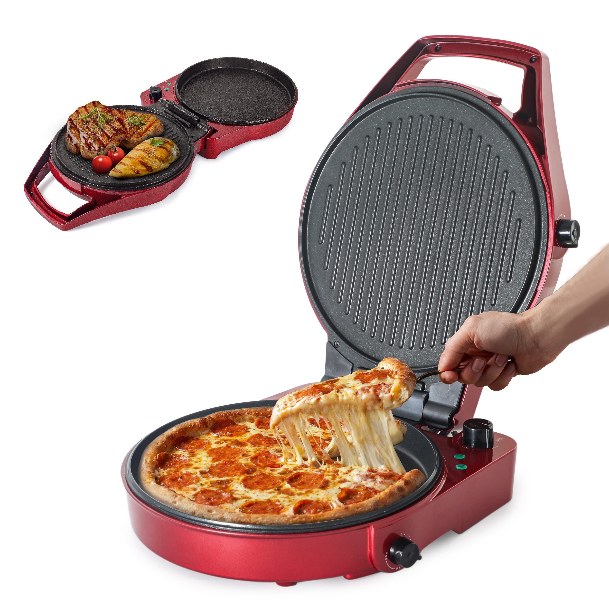 COMMERCIAL CHEF Countertop Pizza Maker, Indoor Electric Countertop Grill, Quesadilla Maker $47.78 Free Shipping