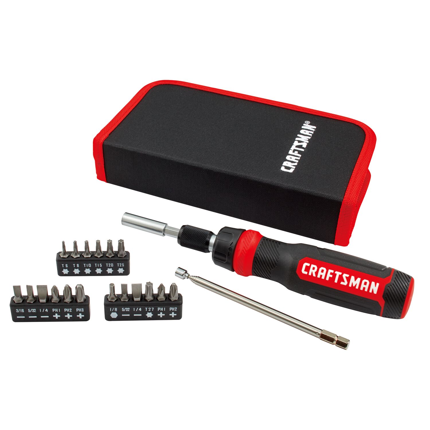 CRAFTSMAN 26-Piece Bi-material Handle Ratcheting Assorted Multi-bit Screwdriver Set, $15.98, free pickup, Lowes