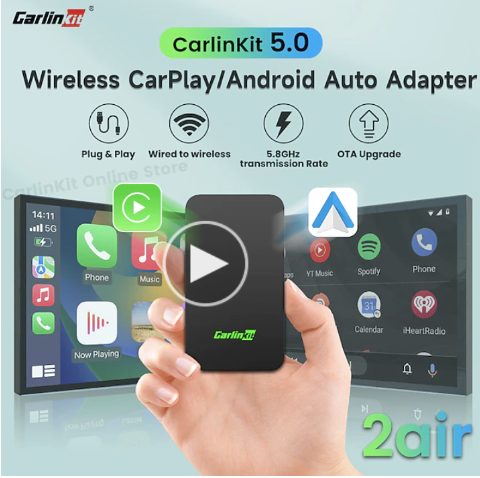 CarlinKit 5.0 CarPlay Android Auto Wireless Adapter Dongle for OEM Car Radio $36 Free Shipping