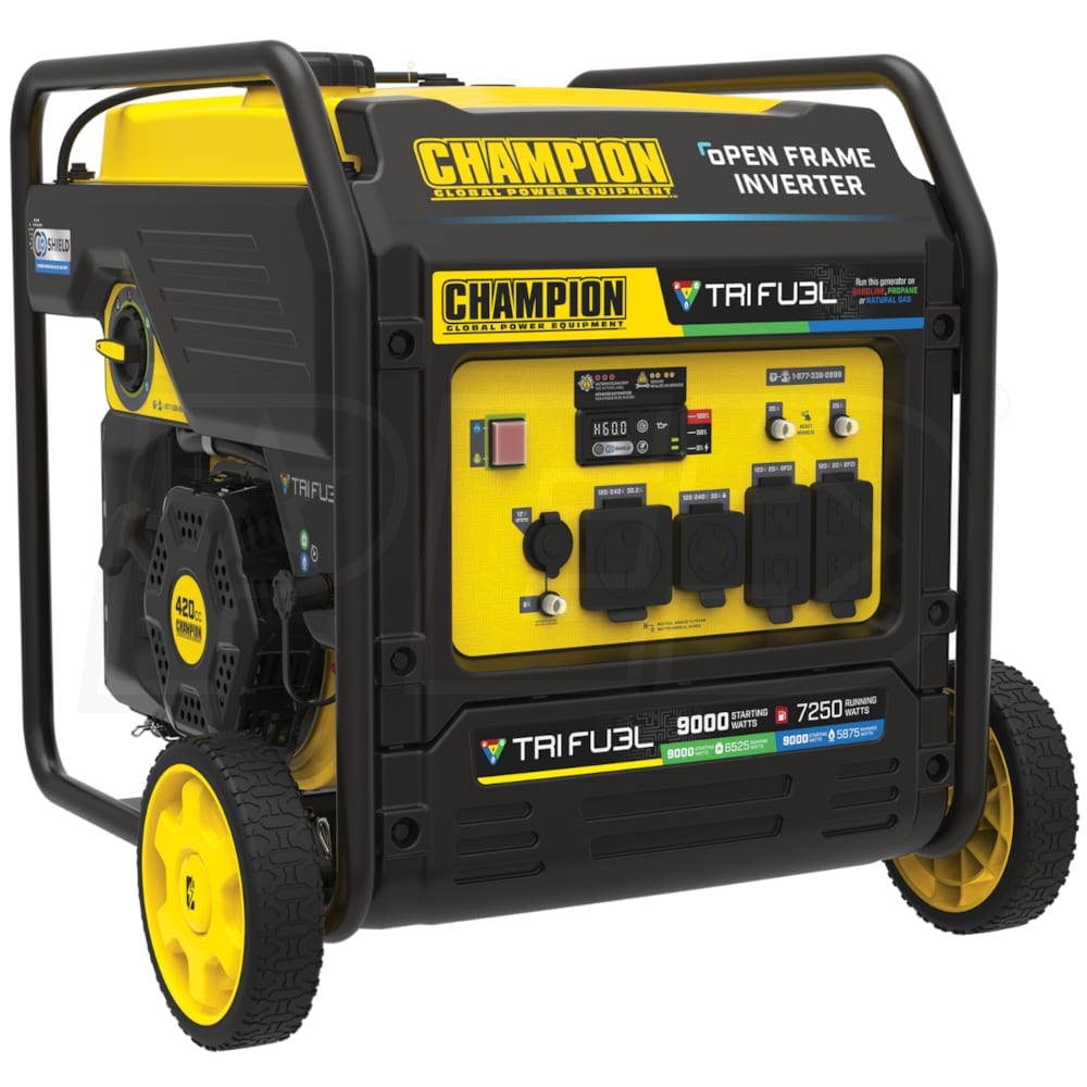Champion 9000w tri-fuel inverter generator model 201176 $1180 at Electricgeneratorsdirect.com