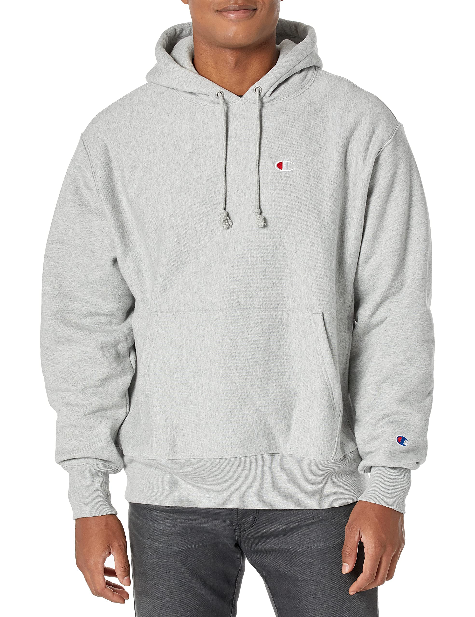 Champion Mens Hoodie, Reverse Weave Fleece Comfortable Pullover Sweatshirt Oxford Gray, Sizes XS, S, M, XL $19.95 Free S