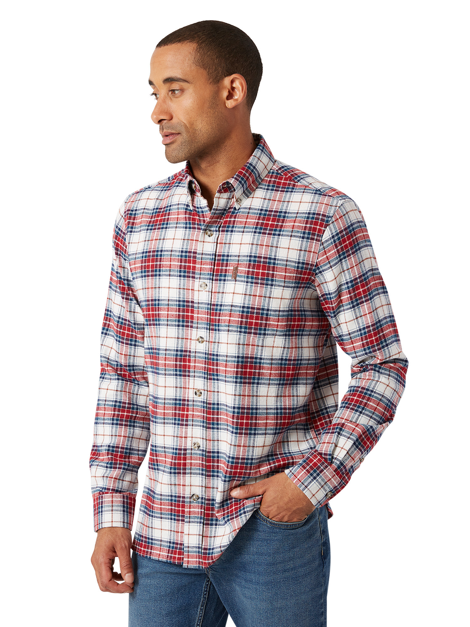 Chaps Mens Long Sleeve Stretch Button Down Flannel Shirt various colors, select sizes up to large from $8.31 Free Shippi