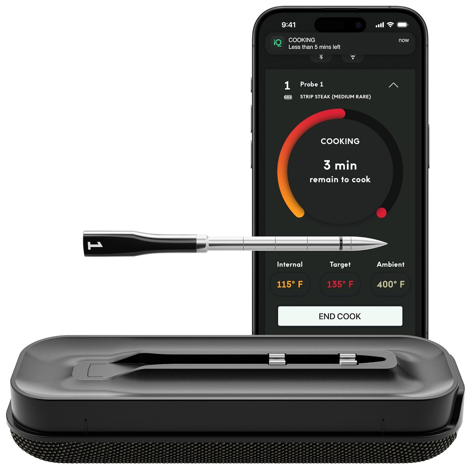 Chef iQ Smart Wireless Probe Meat Thermometer $53.60 Free Shipping
