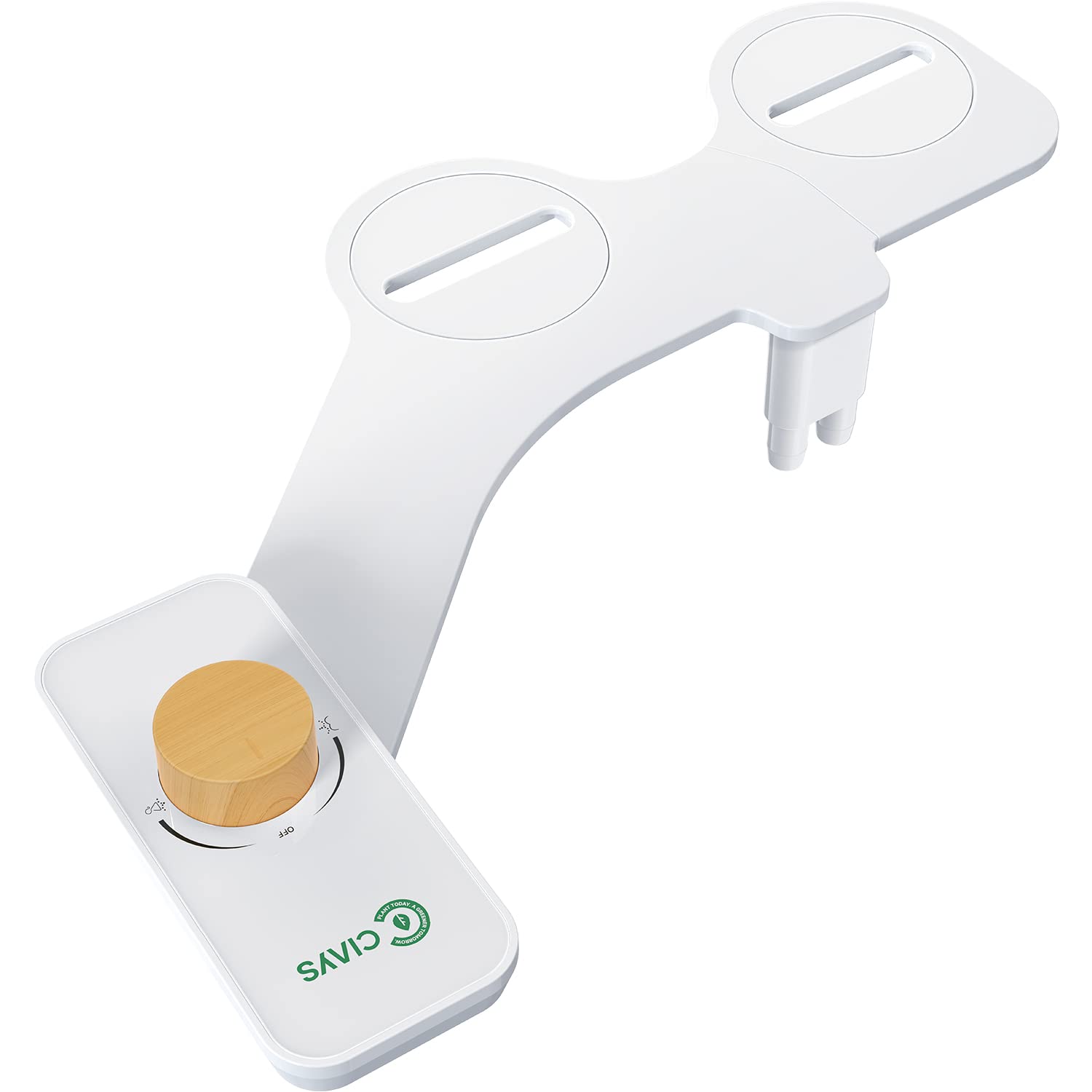 Ciays Ultra-Slim Non-Electric Bidet Toilet Attachment w/ Dual Nozzles for Frontal/Rear Wash Adjustable Pressure Control 