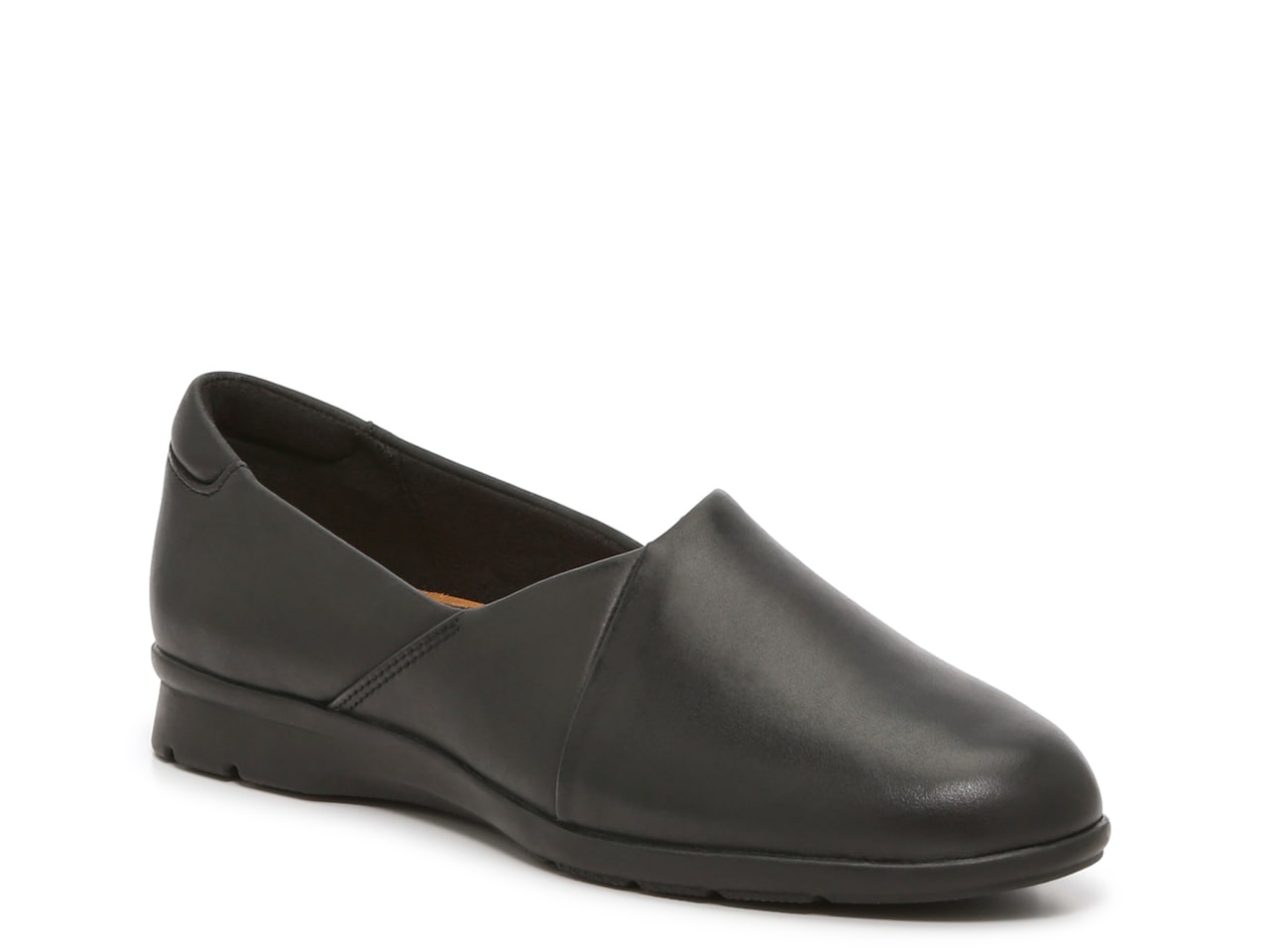 Clarks Womens Jenette Grace Slip-On Shoes Black $30 Free Shipping