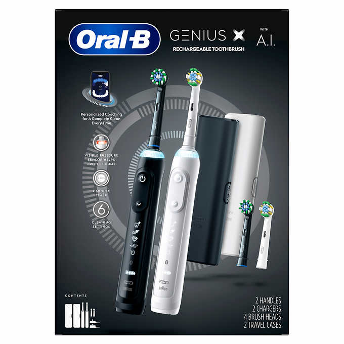 Costco Members 2-Pack Oral-B Genius X Rechargeable Electric Toothbrush $120 $60 each $8 Shipping