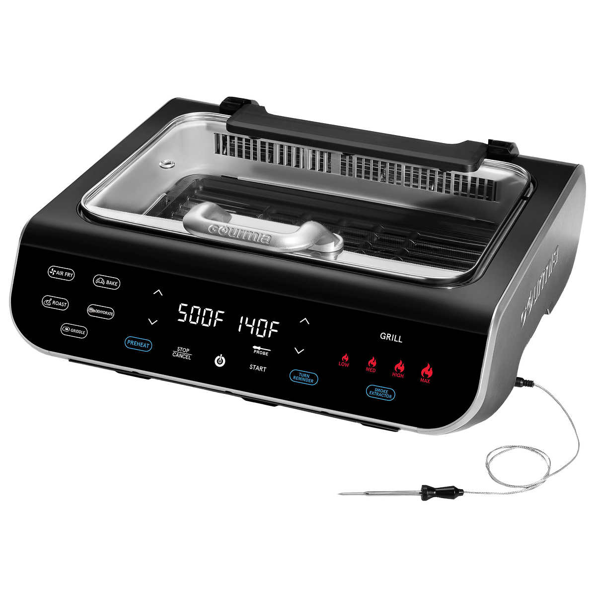 Costco Members Gourmia FoodStation Smokeless Grill, Griddle, Air Fryer $50 $5 Shipping